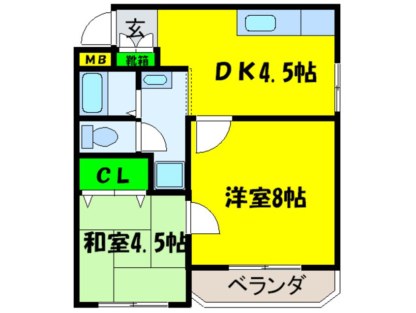 間取図 コーポ福知苑Ⅱ