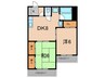 林マンション 2DKの間取り
