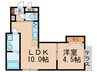 アモール高槻 1LDKの間取り
