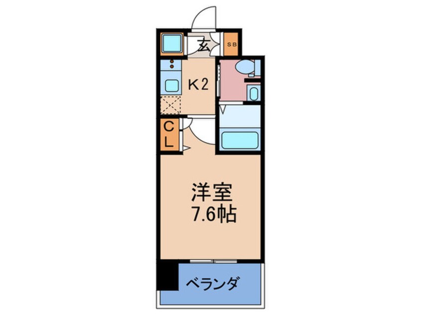 間取図 レジュールアッシュ南堀江(603)