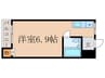ヴィラ充 1Rの間取り