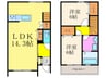 セントフィオーレ西山天王山 2LDKの間取り