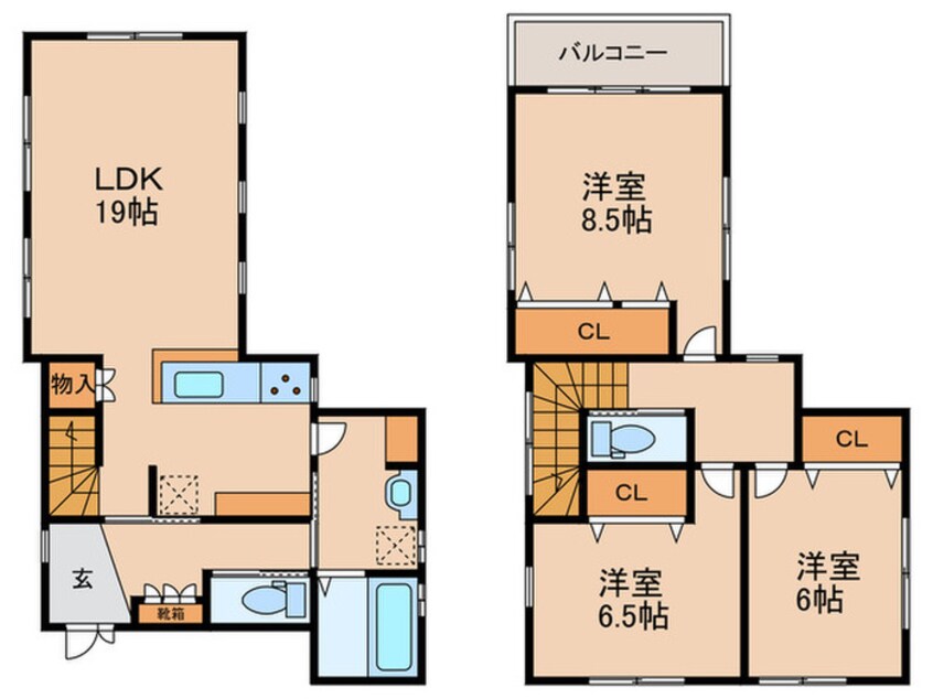 間取図 唐橋町貸家（1号地）