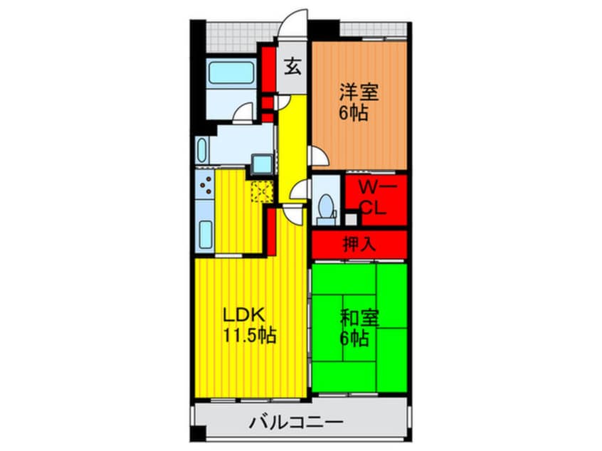 間取図 エスリ－ド門真元町(202)