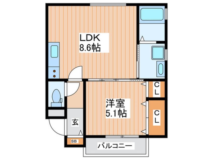 間取図 クリエオーレ上野口Ⅱ