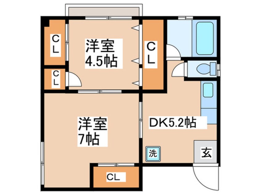 間取図 グロ－バルハイム三先