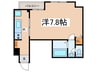 パ－ククレセント 1Kの間取り