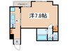 パ－ククレセント 1Kの間取り