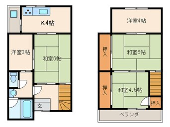 間取図 東野南井ノ上町16-20貸家