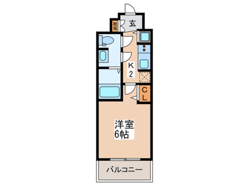 間取図 仮）ｱｸｱﾌﾟﾚｲｽ天王寺Ⅱ(602)