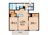 ソリッソ大久保町西嶋 2LDKの間取り