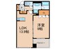 グリンパルク六甲道 1LDKの間取り