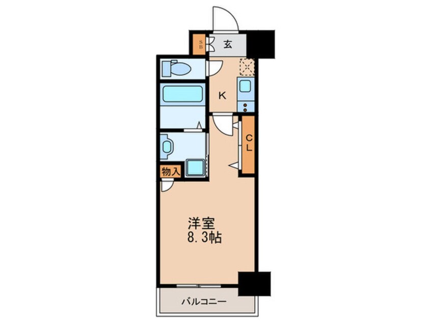 間取図 ｴｽｶｰｻ大阪ＷＥＳＴ(204)