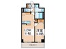 HABITAT平野 1LDKの間取り