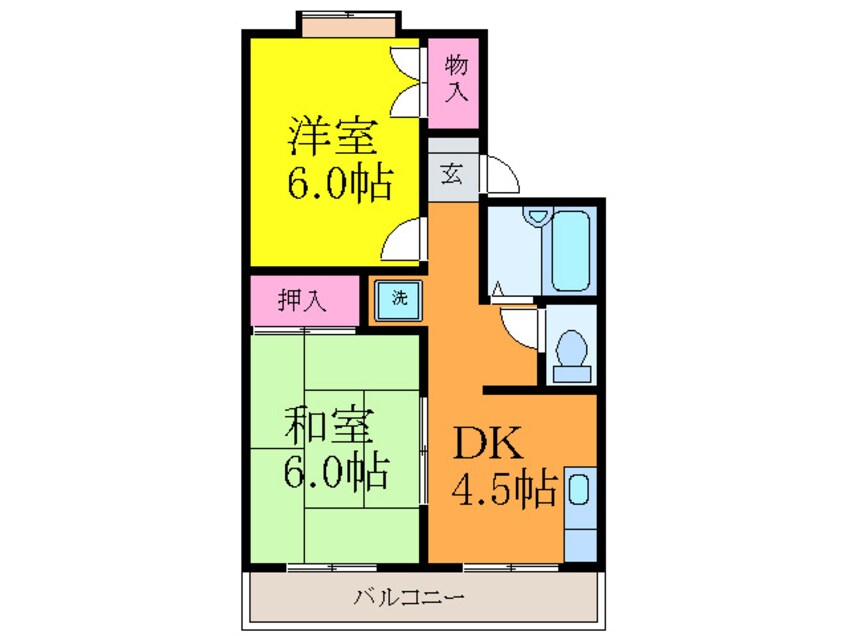 間取図 プリマベ－ラ摂津Ａ