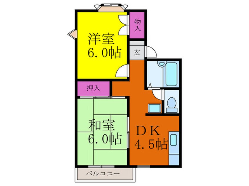 間取図 プリマベ－ラ摂津Ｂ