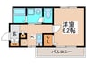 メロウビュ－ 1Kの間取り