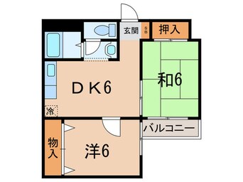 間取図 サチハイツ(2-2-1)