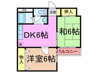 間取図 サチハイツ(2-2-1)