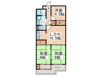 間取図 エバグリ－ン長居１号棟(６０４)