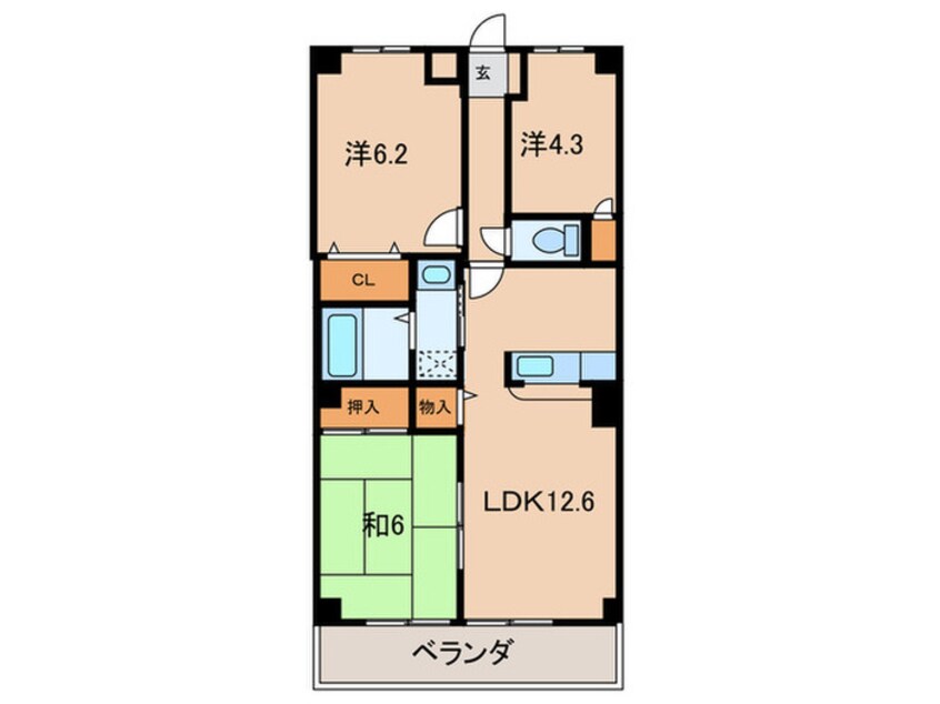 間取図 クレール甲子園