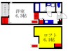 ドネボヌール 1Rの間取り