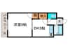 シャンテ長岡 1DKの間取り