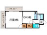 シャンテ長岡 1DKの間取り