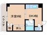プルシャン桜井 1DKの間取り