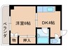 プルシャン桜井 1DKの間取り