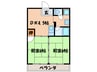 グレース16 2DKの間取り