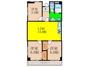 間取図 エザンス南茨木