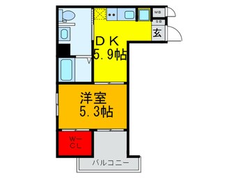 間取図 ペ－スネ－ジュ足代北