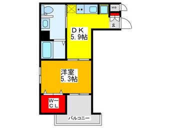 間取図 ペ－スネ－ジュ足代北