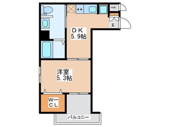 間取図 ペ－スネ－ジュ足代北