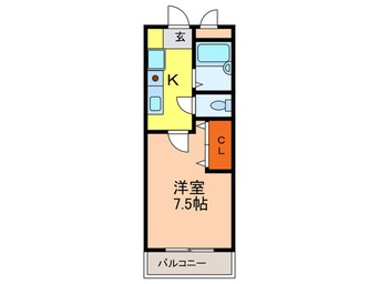 間取図 クレ－ル宝塚Ⅱ