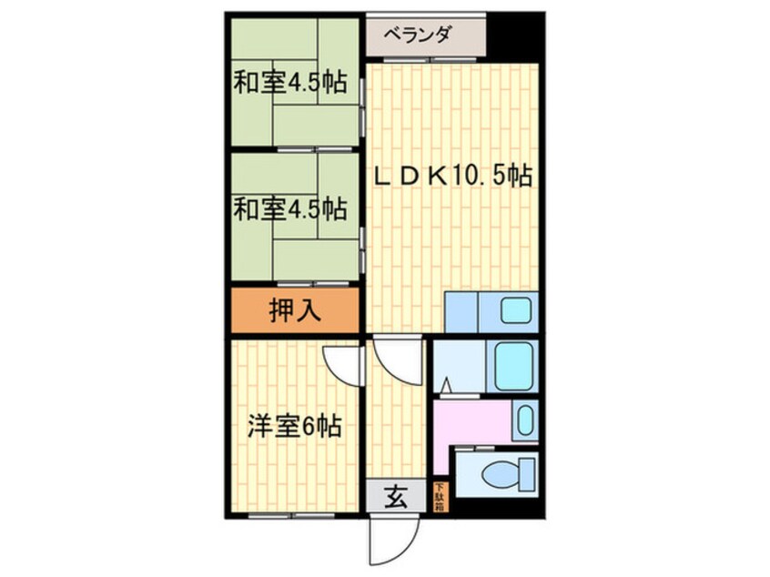 間取図 コーポ中小路