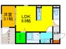 F+style西取石4号館 1LDKの間取り