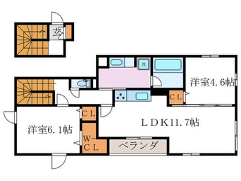 間取図 フェリオ西向日　Ｂ棟