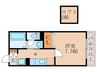 レスプランドール 1Kの間取り