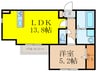 カーサ　デル　ソーレ 1LDKの間取り