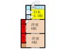 平岡文化 2DKの間取り