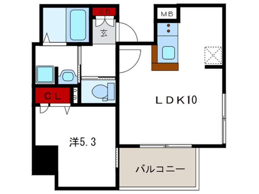 間取図 ﾌﾟﾚｻﾝｽ三宮ﾃﾞｨﾗｲﾄ（505）