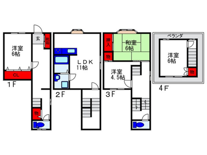 間取図 曽根西町貸家