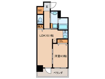 間取図 ﾌｧｰｽﾄﾌｨｵｰﾚ梅田ｲｰｽﾄ(505)