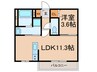 ウィステリア門戸 1LDKの間取り