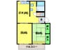 ソファレ南島Ｂ棟 2DKの間取り
