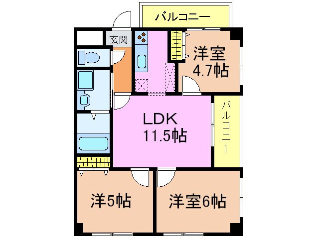 間取り図 コウベア－バンⅢ