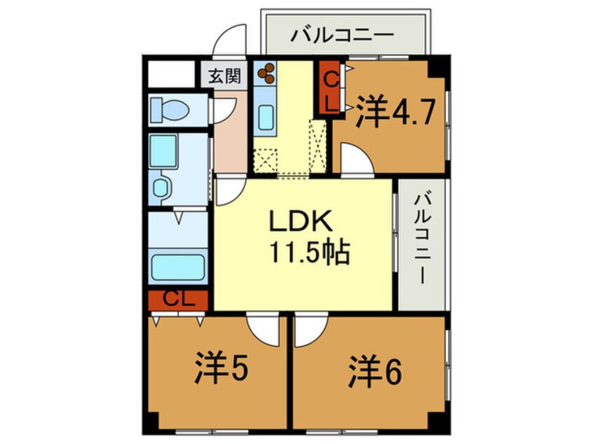 間取図 コウベア－バンⅢ