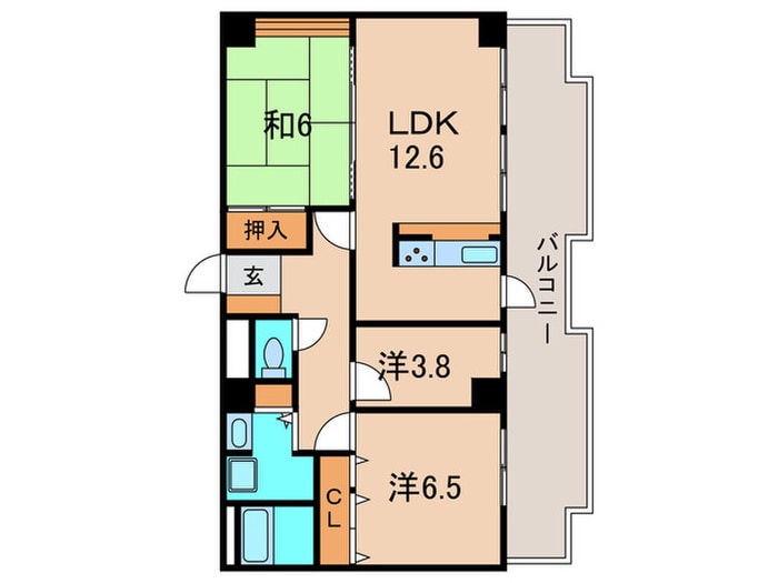 間取り図 伊丹パ－ク･ホ－ムズ３号棟(602)